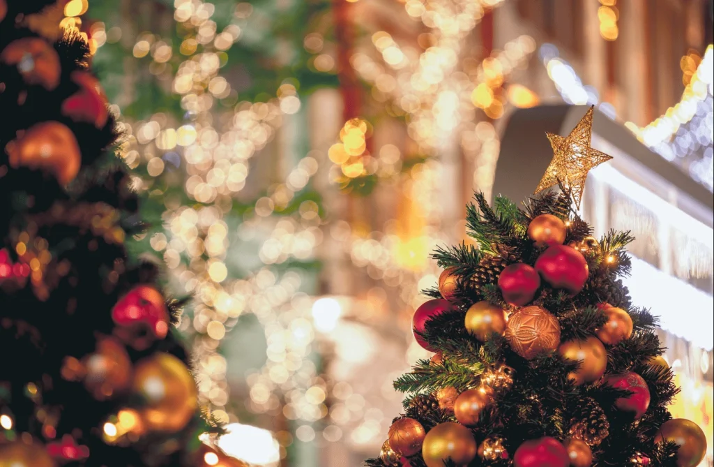 kerstboom bij kerstival/ bedrijfsevenement